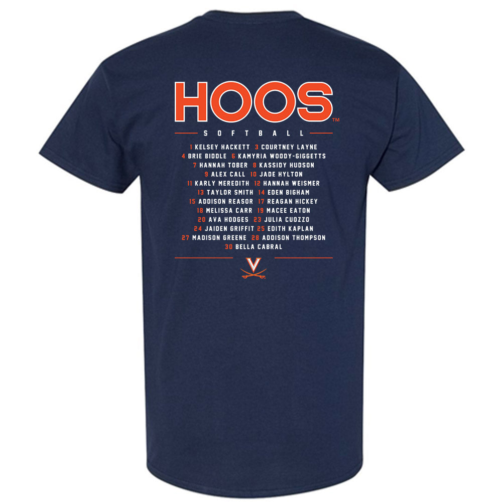 Virginia - NCAA Softball : Roster T-Shirt-1