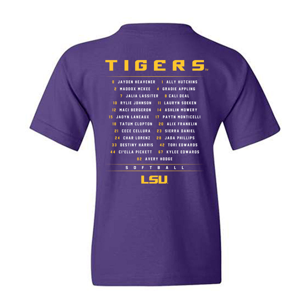 LSU - NCAA Softball : Roster Youth T-Shirt-1