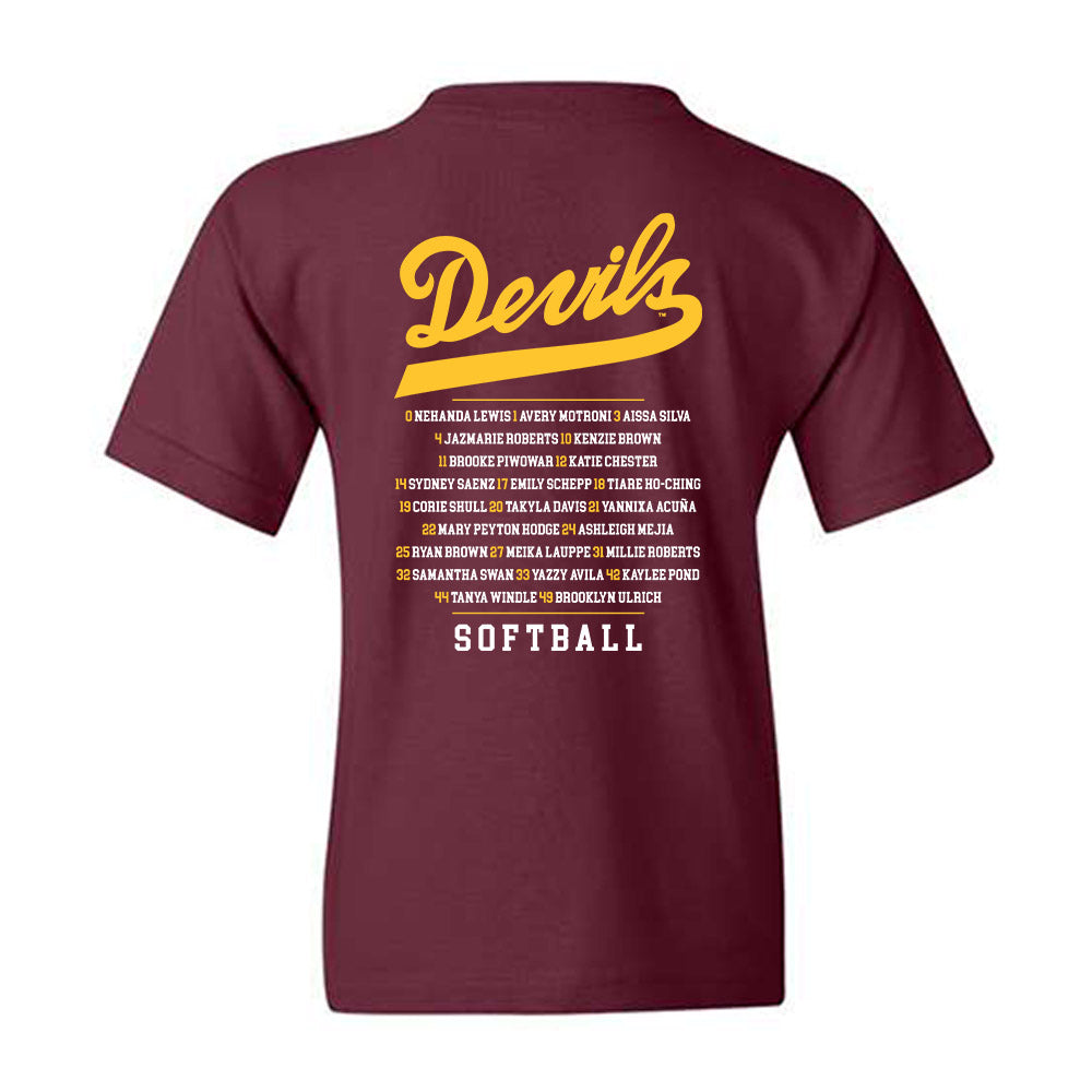 Arizona State - NCAA Softball : Roster Youth T-Shirt-1