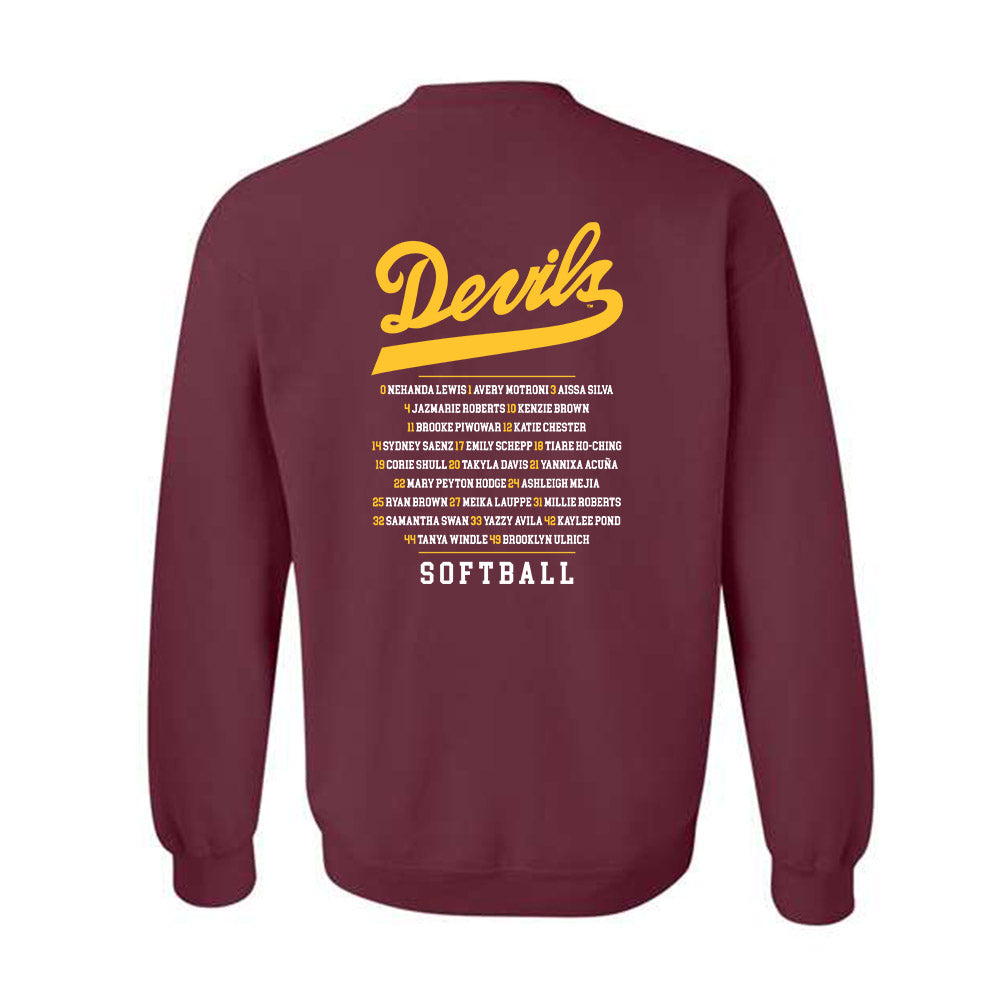 Arizona State - NCAA Softball : Roster Crewneck Sweatshirt-1