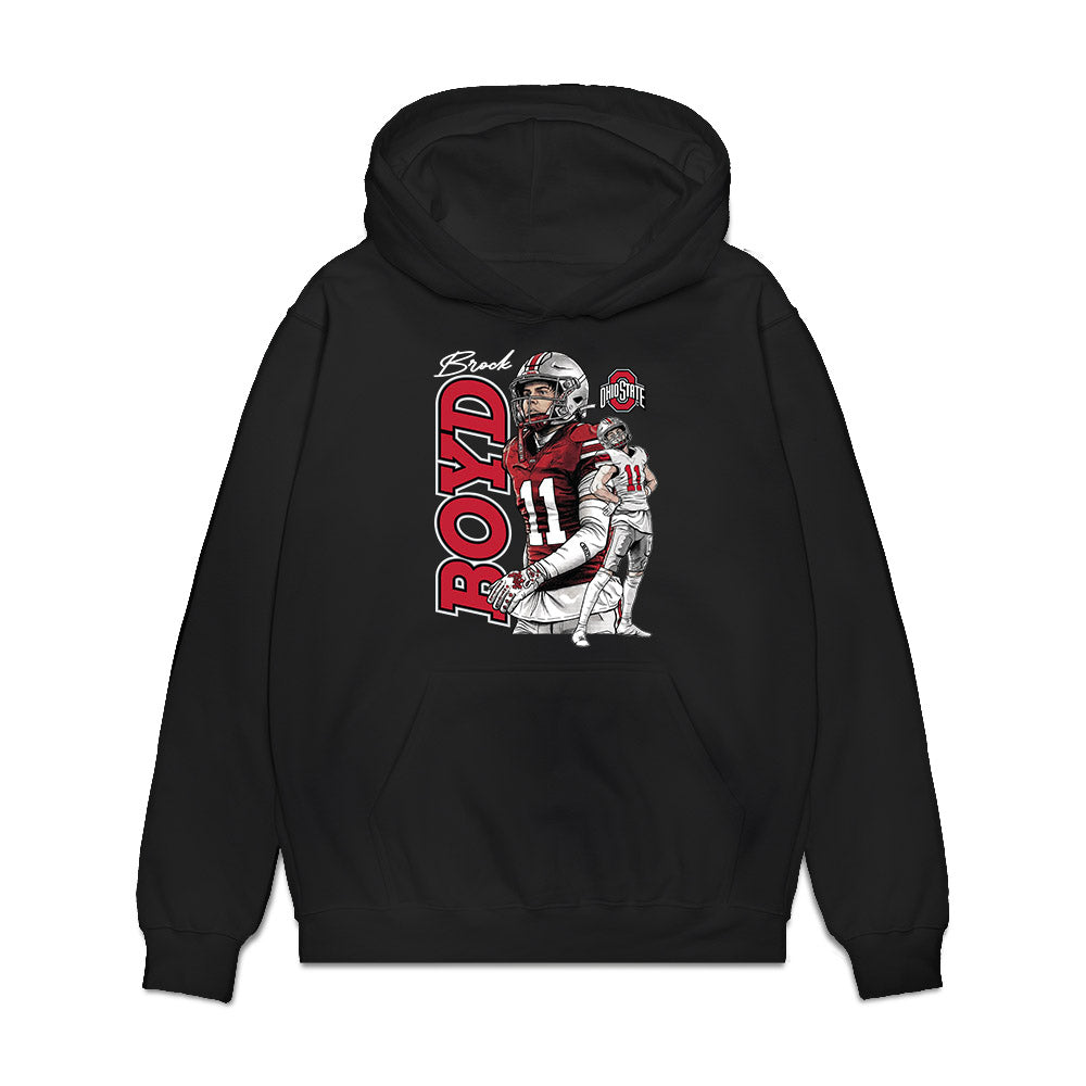 Ohio State - NCAA Football : Brock Boyd - Collage Premium Hooded Sweatshirt-0