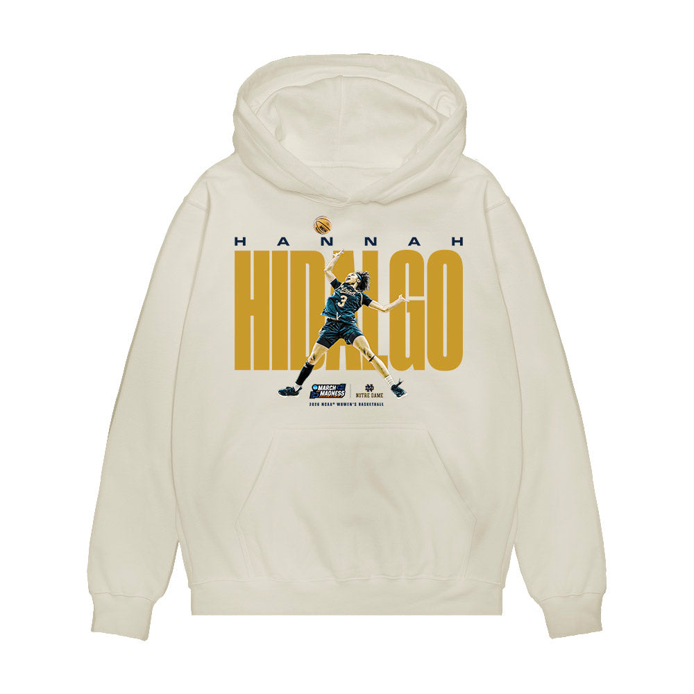 Notre Dame - NCAA Women's Basketball : Hannah Hidalgo - NCAA® March Madness® 2026 Premium Hooded Sweatshirt-0
