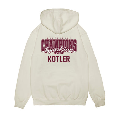 Texas A&M - NCAA Equestrian : Anna Kotler - Conference Champions Premium Hooded Sweatshirt-1