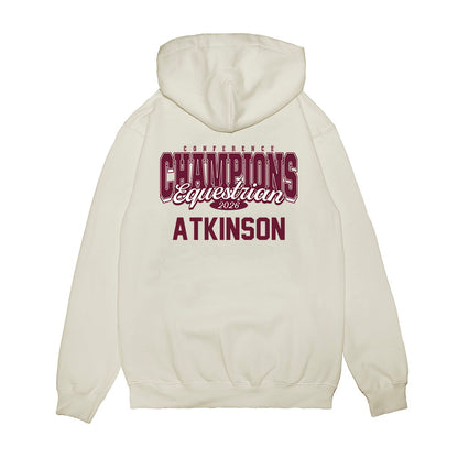 Texas A&M - NCAA Equestrian : McKinney Atkinson - Conference Champions Premium Hooded Sweatshirt-1