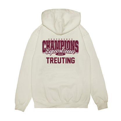 Texas A&M - NCAA Equestrian : Alida Treuting - Conference Champions Premium Hooded Sweatshirt-1