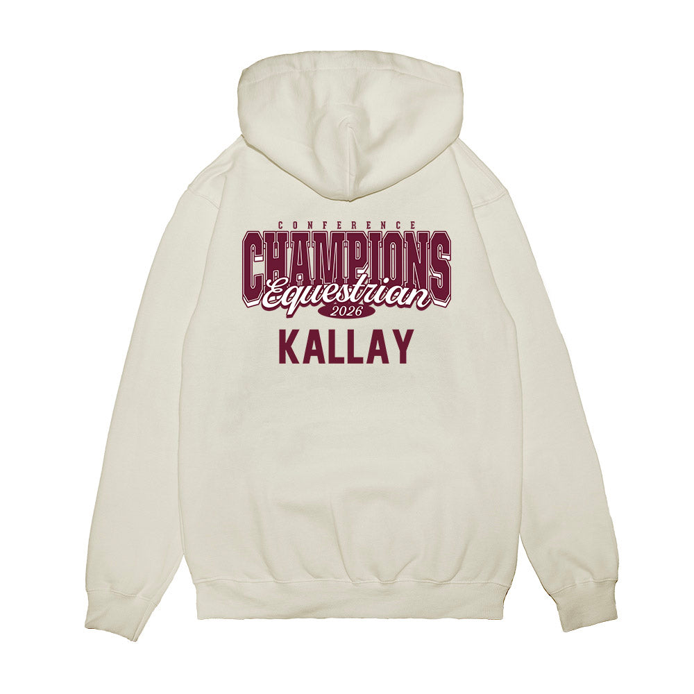 Texas A&M - NCAA Equestrian : Adasyn Kallay - Conference Champions Premium Hooded Sweatshirt-1