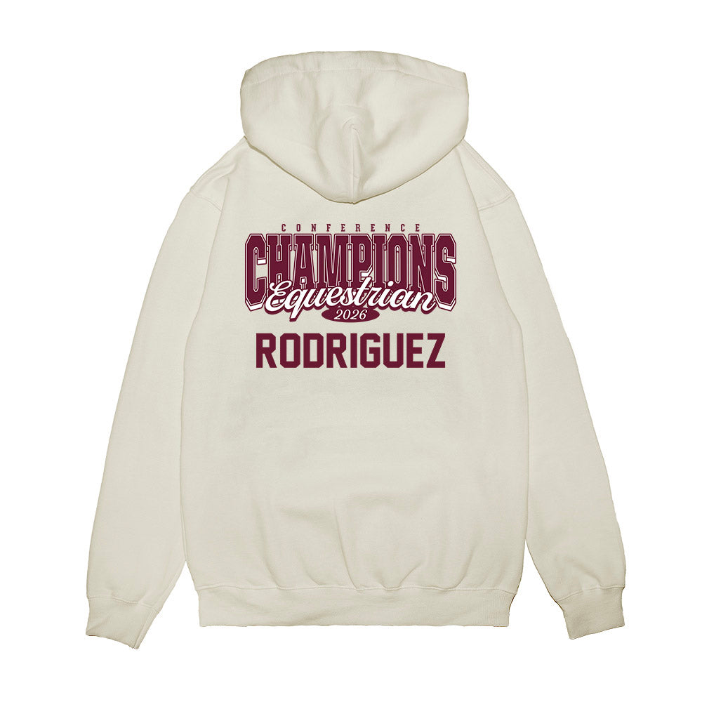 Texas A&M - NCAA Equestrian : Marianna Rodriguez - Conference Champions Premium Hooded Sweatshirt-1