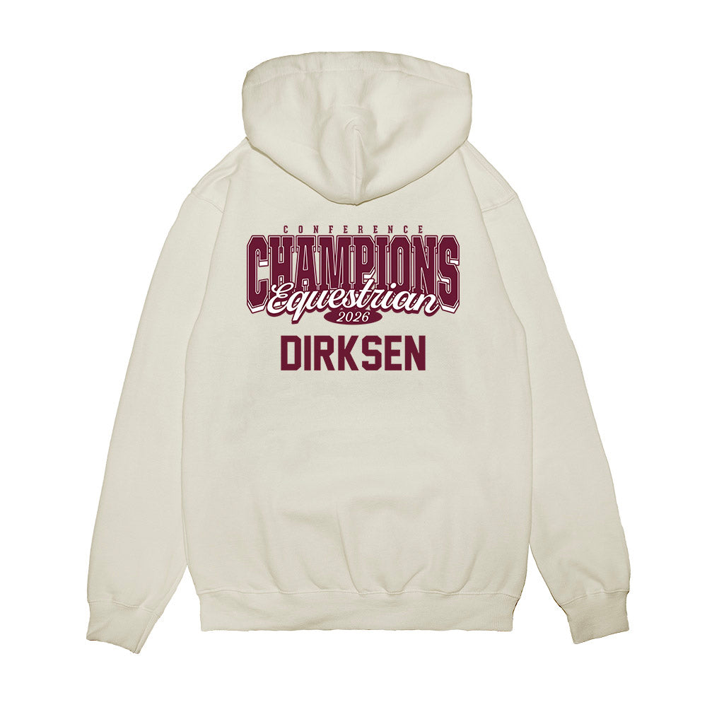 Texas A&M - NCAA Equestrian : Kendall Dirksen - Conference Champions Premium Hooded Sweatshirt-1