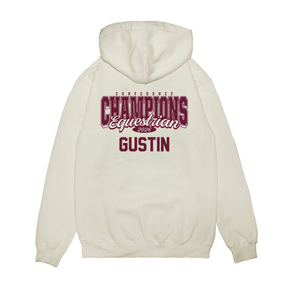 Texas A&M - NCAA Equestrian : Mattie Gustin - Conference Champions Premium Hooded Sweatshirt-1
