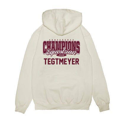 Texas A&M - NCAA Equestrian : Brooke Tegtmeyer - Conference Champions Premium Hooded Sweatshirt-1