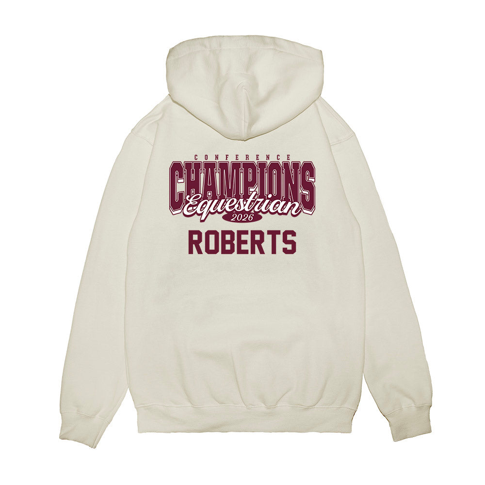 Texas A&M - NCAA Equestrian : Ella Roberts - Conference Champions Premium Hooded Sweatshirt-1