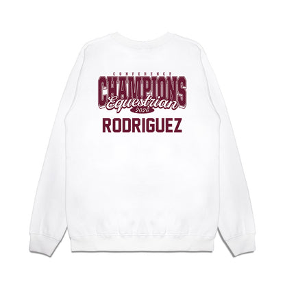 Texas A&M - NCAA Equestrian : Dylanne Rodriguez - Conference Champions Premium Crewneck Sweatshirt-1