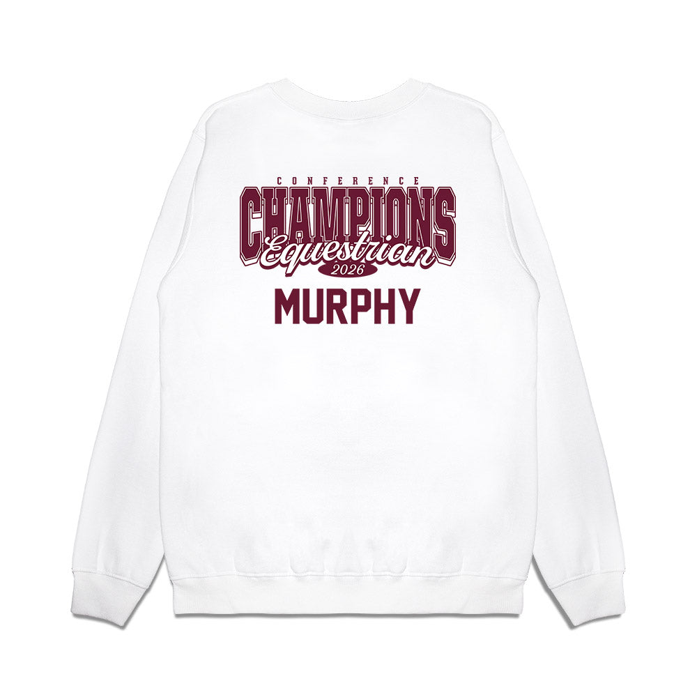 Texas A&M - NCAA Equestrian : Kacey Murphy - Conference Champions Premium Crewneck Sweatshirt-1
