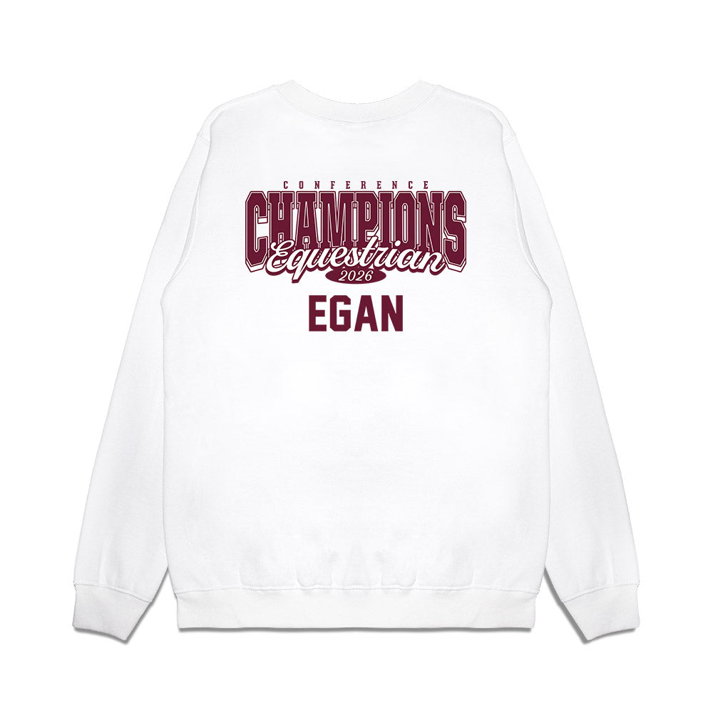Texas A&M - NCAA Equestrian : Kate Egan - Conference Champions Premium Crewneck Sweatshirt-1
