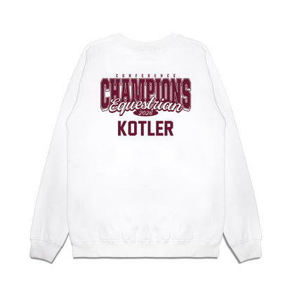 Texas A&M - NCAA Equestrian : Anna Kotler - Conference Champions Premium Crewneck Sweatshirt-1