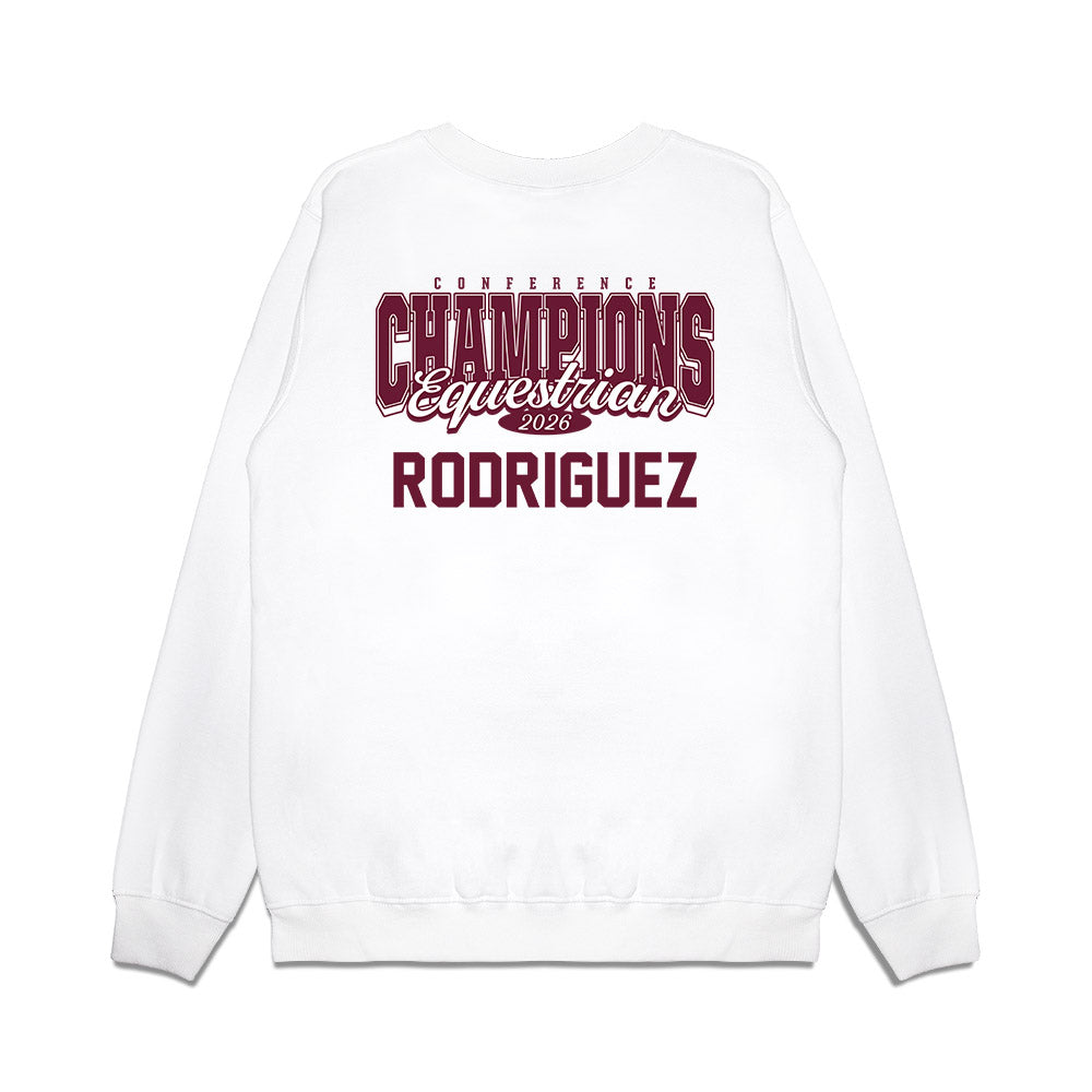 Texas A&M - NCAA Equestrian : Marianna Rodriguez - Conference Champions Premium Crewneck Sweatshirt-1