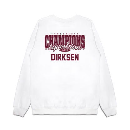 Texas A&M - NCAA Equestrian : Kendall Dirksen - Conference Champions Premium Crewneck Sweatshirt-1