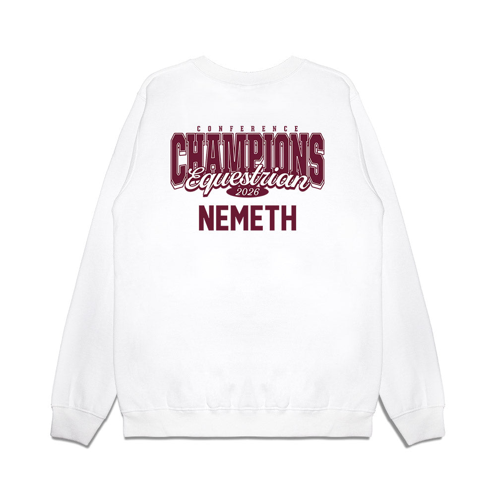 Texas A&M - NCAA Equestrian : Clara Nemeth - Conference Champions Premium Crewneck Sweatshirt-1