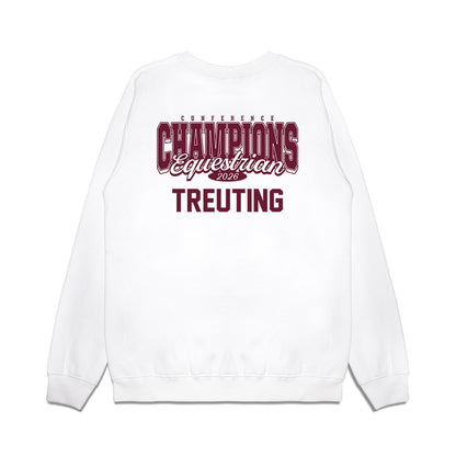 Texas A&M - NCAA Equestrian : Alida Treuting - Conference Champions Premium Crewneck Sweatshirt-1