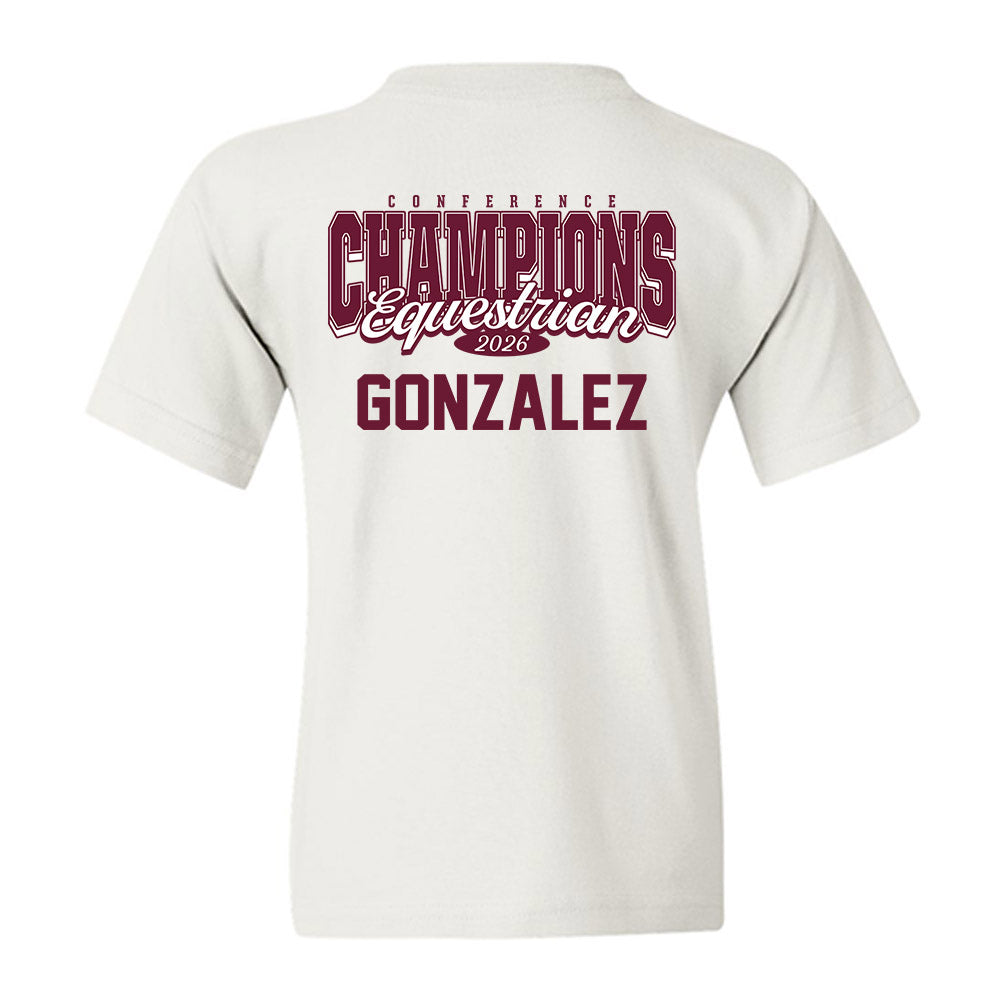 Texas A&M - NCAA Equestrian : Isabelle Gonzalez - Conference Champions Youth T-Shirt-1