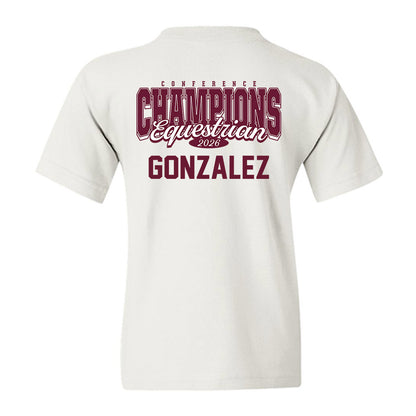 Texas A&M - NCAA Equestrian : Isabelle Gonzalez - Conference Champions Youth T-Shirt-1