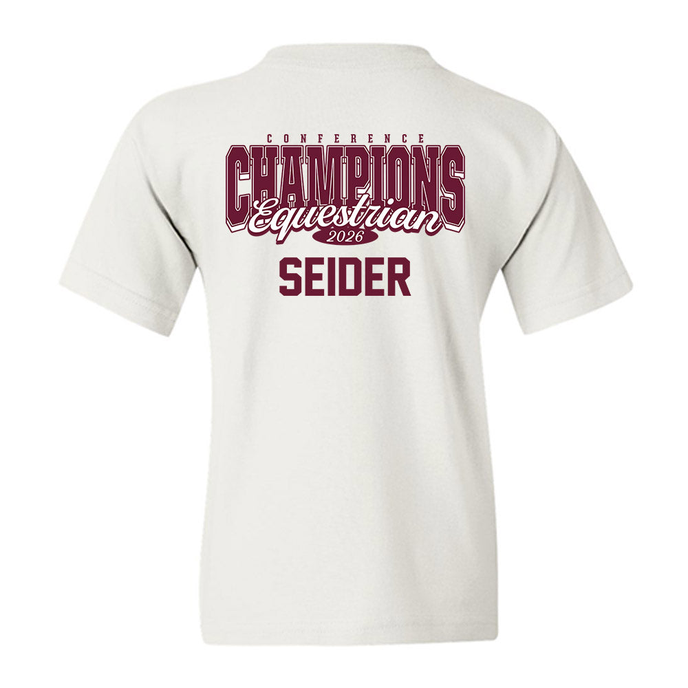 Texas A&M - NCAA Equestrian : Lila Seider - Conference Champions Youth T-Shirt-1