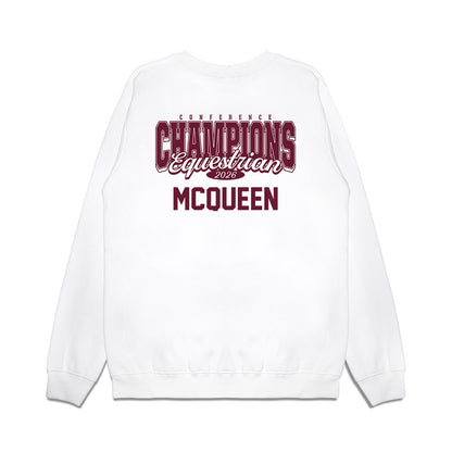 Texas A&M - NCAA Equestrian : Moriah McQueen - Conference Champions Premium Crewneck Sweatshirt-1