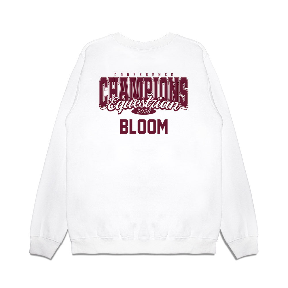 Texas A&M - NCAA Equestrian : Kaitlyn Bloom - Conference Champions Premium Crewneck Sweatshirt-1