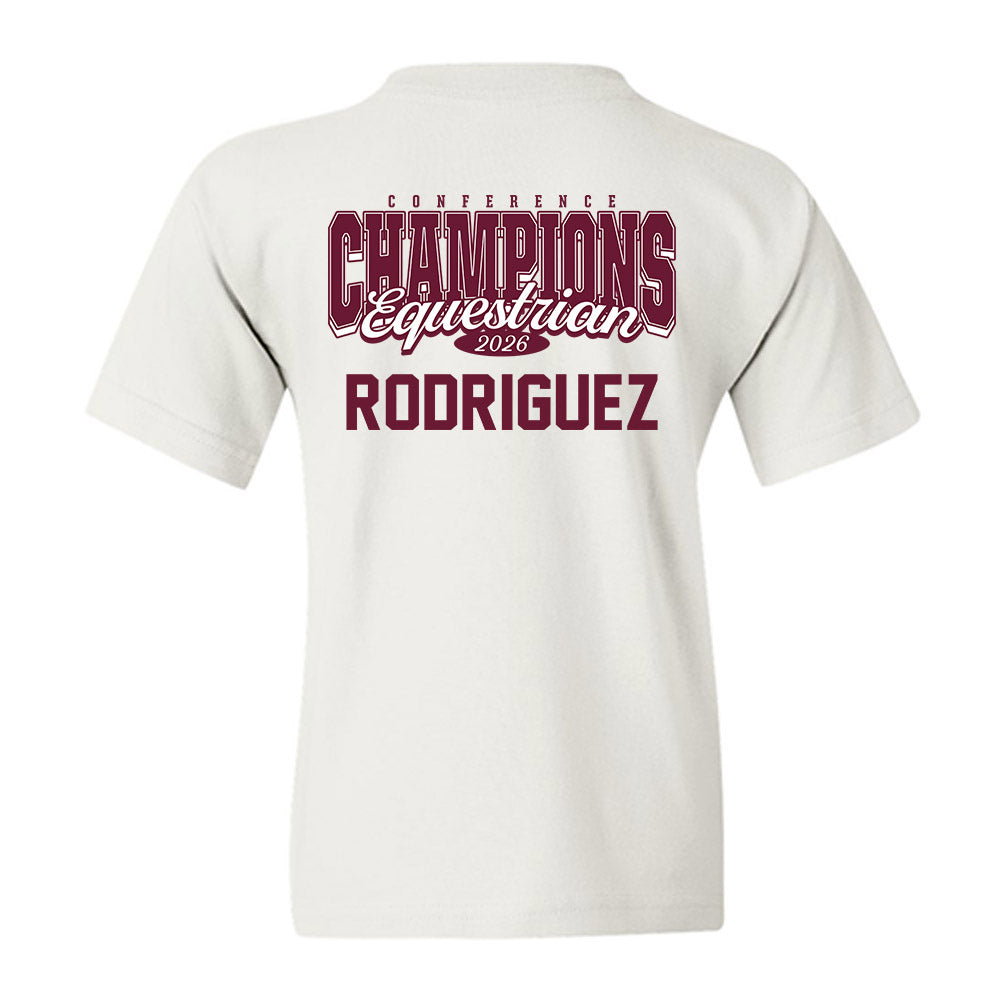 Texas A&M - NCAA Equestrian : Dylanne Rodriguez - Conference Champions Youth T-Shirt-1