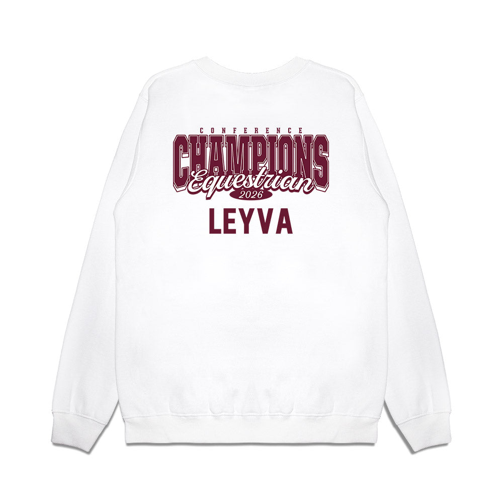 Texas A&M - NCAA Equestrian : Aubree Leyva - Conference Champions Premium Crewneck Sweatshirt-1