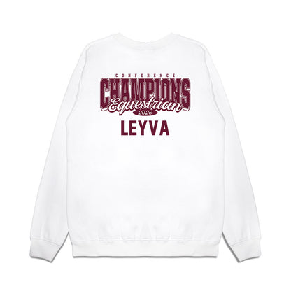 Texas A&M - NCAA Equestrian : Aubree Leyva - Conference Champions Premium Crewneck Sweatshirt-1