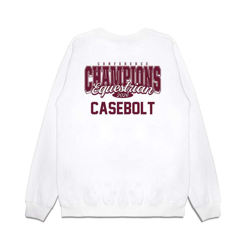 Texas A&M - NCAA Equestrian : Gracie Casebolt - Conference Champions Premium Crewneck Sweatshirt-1