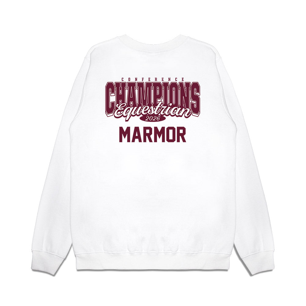 Texas A&M - NCAA Equestrian : Elizabeth Marmor - Conference Champions Premium Crewneck Sweatshirt-1
