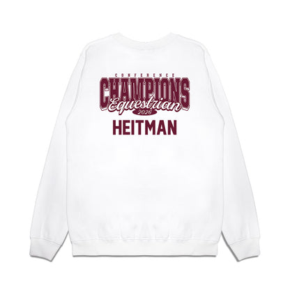 Texas A&M - NCAA Equestrian : Kaylynn Heitman - Conference Champions Premium Crewneck Sweatshirt-1