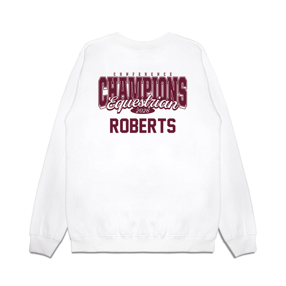 Texas A&M - NCAA Equestrian : Ella Roberts - Conference Champions Premium Crewneck Sweatshirt-1