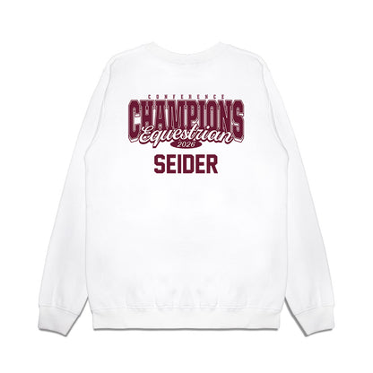 Texas A&M - NCAA Equestrian : Lila Seider - Conference Champions Premium Crewneck Sweatshirt-1