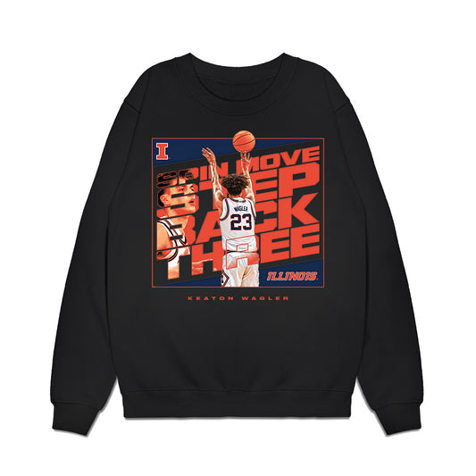 Illinois - NCAA Men's Basketball : Keaton Wagler - Collage Premium Crewneck Sweatshirt-0