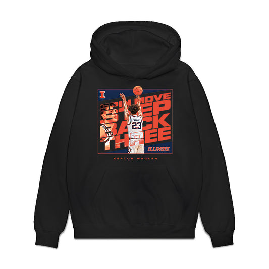 Illinois - NCAA Men's Basketball : Keaton Wagler - Collage Premium Hooded Sweatshirt-0