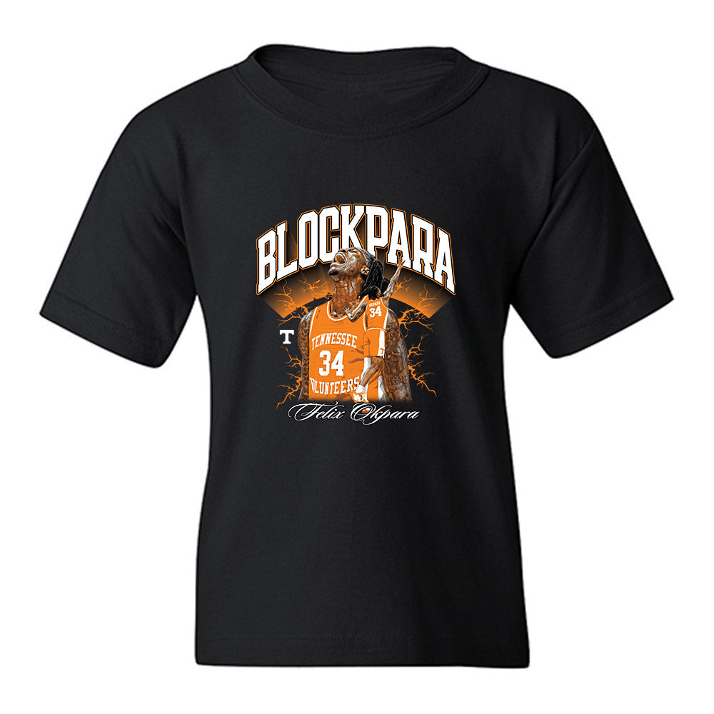 Tennessee - NCAA Men's Basketball : Felix Okpara - Blockpara Youth T-Shirt-0