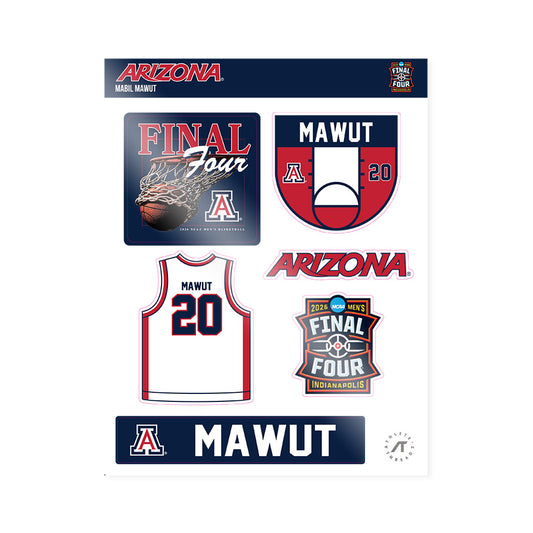 Arizona - NCAA Men's Basketball : Mabil Mawut - Final Four NCAA® March Madness® 2026 Sticker Sheet-0