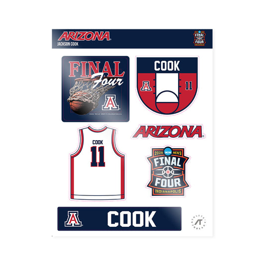 Arizona - NCAA Men's Basketball : Jackson Cook - Final Four NCAA® March Madness® 2026 Sticker Sheet-0