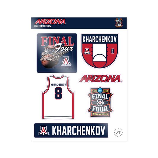 Arizona - NCAA Men's Basketball : Ivan Kharchenkov - Final Four NCAA® March Madness® 2026 Sticker Sheet-0