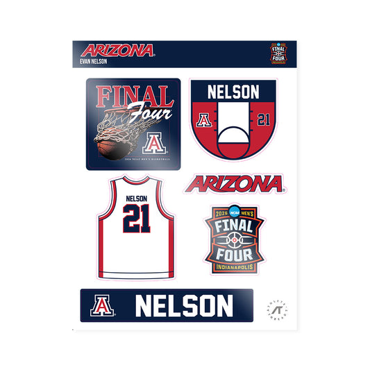 Arizona - NCAA Men's Basketball : Evan Nelson - Final Four NCAA® March Madness® 2026 Sticker Sheet-0