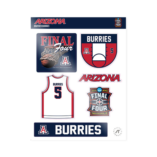 Arizona - NCAA Men's Basketball : Brayden Burries - Final Four NCAA® March Madness® 2026 Sticker Sheet-0