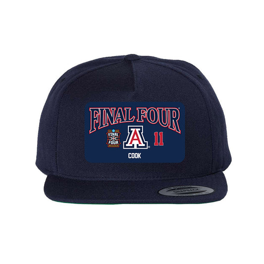 Arizona - NCAA Men's Basketball : Jackson Cook - Final Four NCAA® March Madness® 2026 Snapback Hat-0