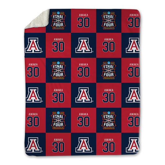 Arizona - NCAA Men's Basketball : Tobe Awaka - Final Four NCAA® March Madness® 2026 Blanket-0