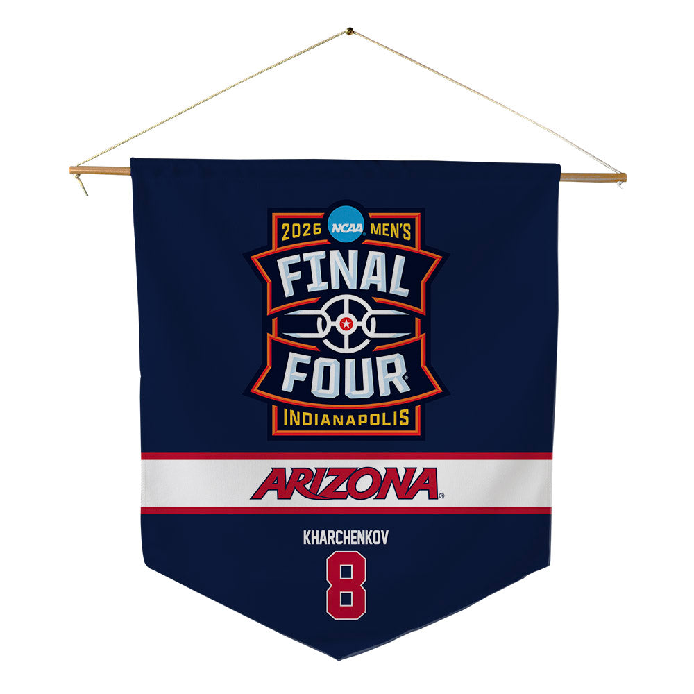 Arizona - NCAA Men's Basketball : Ivan Kharchenkov - Final Four NCAA® March Madness® 2026 Pennant - 18" x 21"-0