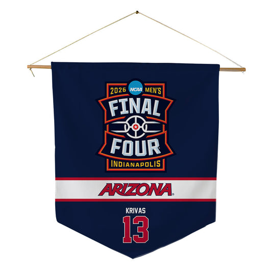Arizona - NCAA Men's Basketball : Motiejus Krivas - Final Four NCAA® March Madness® 2026 Pennant - 18" x 21"-0