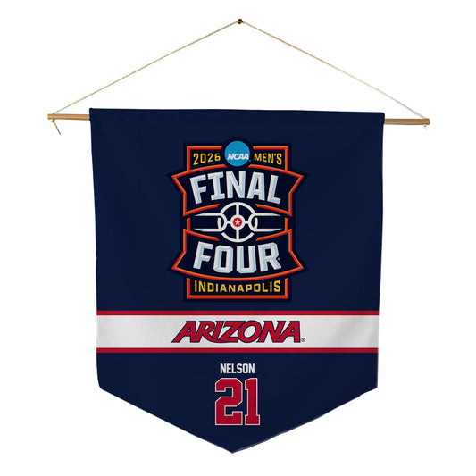 Arizona - NCAA Men's Basketball : Evan Nelson - Final Four NCAA® March Madness® 2026 Pennant - 18" x 21"-0