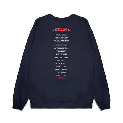 Arizona - NCAA Men's Basketball : - Final Four Roster NCAA® March Madness® 2026 Premium Crewneck Sweatshirt-1